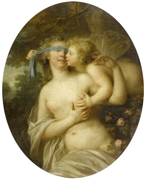 Старинная картина маслом: портрет девочки за вязанием, реализм XIX века